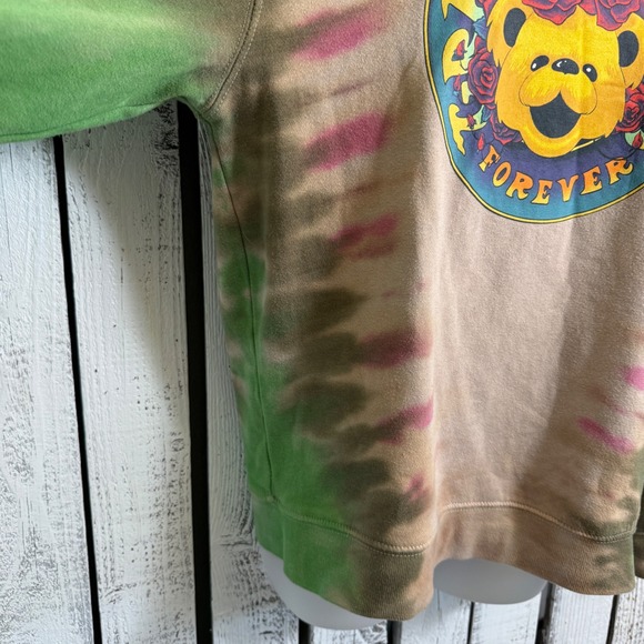 Grateful Dead‎ Floral Bear Tie Dye Sweatshirt Women's Large Crewneck Boho Hippie - Picture 4 of 10